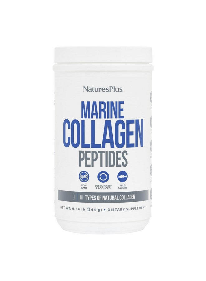 Natures Plus Marine Collagen Peptides, Unflavored - 0.54 lb - Hair, Skin, Nail & Joint Health, Immune System Support - Gluten Free, Non-GMO - 20 Servings - Image 1