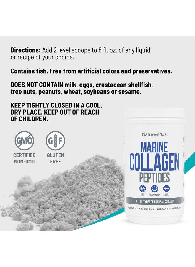 Natures Plus Marine Collagen Peptides, Unflavored - 0.54 lb - Hair, Skin, Nail & Joint Health, Immune System Support - Gluten Free, Non-GMO - 20 Servings - Image 5