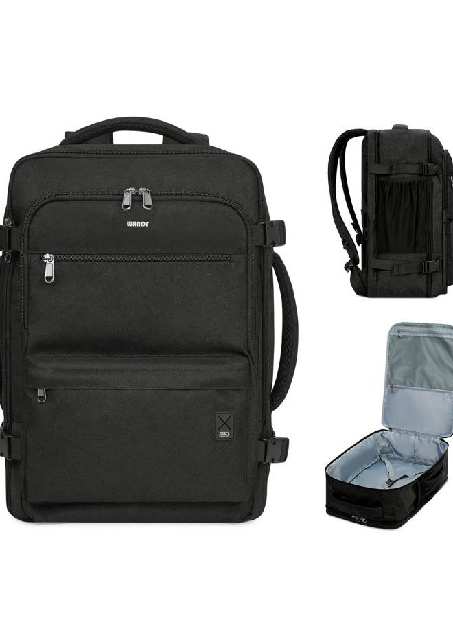 WANDF Travel Backpack For Spirit Airlines Personal Item Bag 18x14x8 with Wet Pocket, 17 Inch Laptop Backpack for Men Womenï¼ˆBlackï¼‰ - Image 1