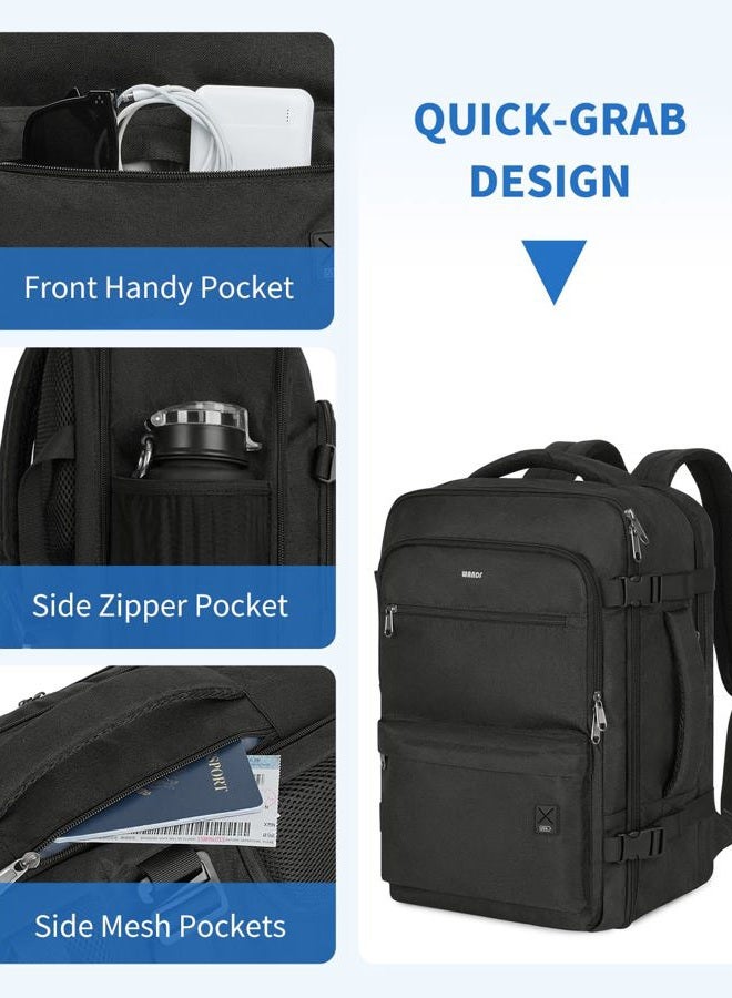 WANDF Travel Backpack For Spirit Airlines Personal Item Bag 18x14x8 with Wet Pocket, 17 Inch Laptop Backpack for Men Womenï¼ˆBlackï¼‰ - Image 5
