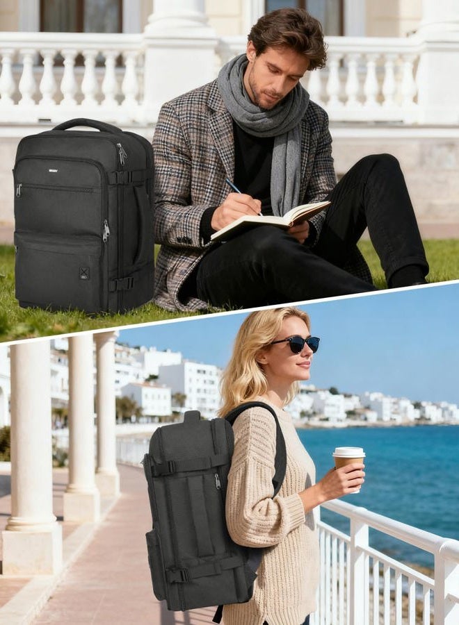WANDF Travel Backpack For Spirit Airlines Personal Item Bag 18x14x8 with Wet Pocket, 17 Inch Laptop Backpack for Men Womenï¼ˆBlackï¼‰ - Image 2