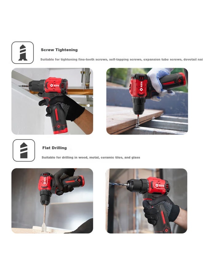 KEN Ruiqi 16v High-torque Electric Drill, Professional-grade Brushless Lithium Battery Pistol Drill, 7316x Rechargeable Drill, Electric Rotary Tool - Image 2