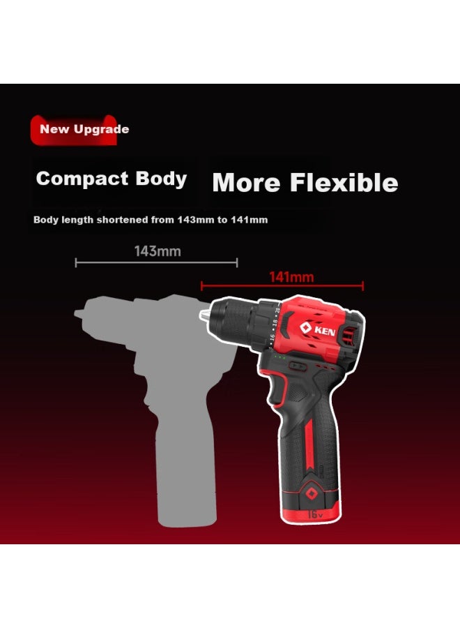 KEN Ruiqi 16v High-torque Electric Drill, Professional-grade Brushless Lithium Battery Pistol Drill, 7316x Rechargeable Drill, Electric Rotary Tool - Image 4