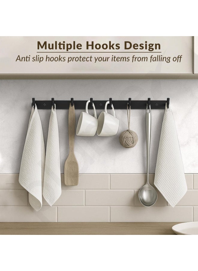 Plantex Wall Hooks for Hanging Cloth/Stainless Steel Towel Hangers/Bathroom Robe Hooks/Door Hangers/Wall Hook Rack/Hook Rail for Hanging Keys - 8 Hooks (Pack of 3, Black) - Image 3