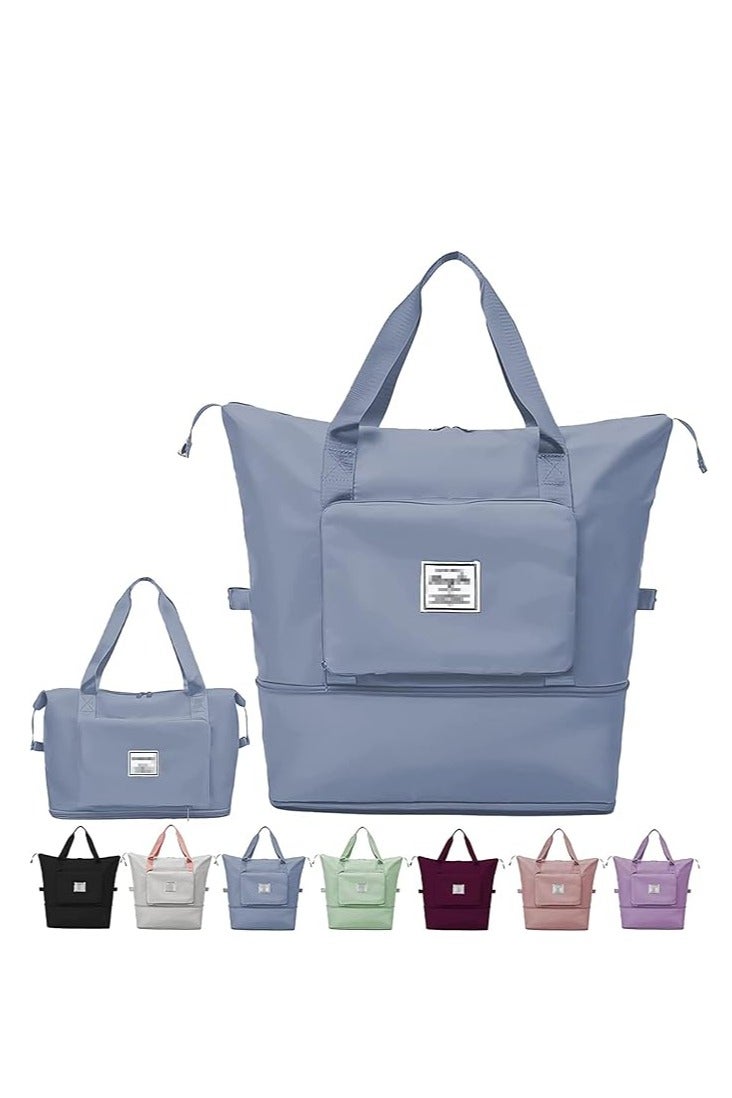 Large Capacity Foldable Expandable Lightweight Waterproof Oxford Cloth Travel Bag - Blue - Image 1