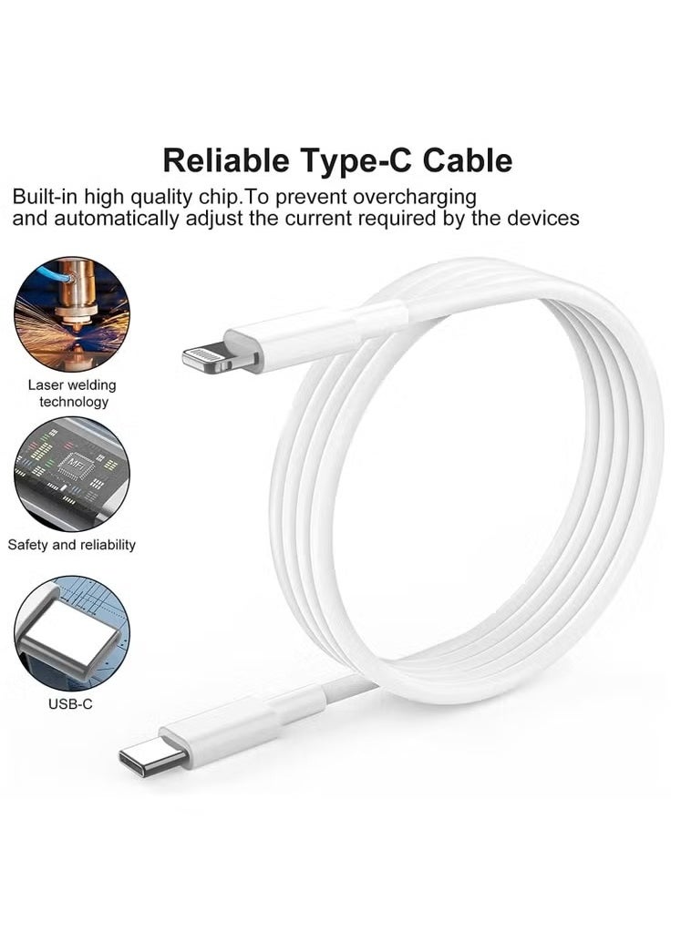 phomemo - iPhone 20W Fast Charger | USB C Wall Fast Charger with USB C to Lightning Cable Compatible with iPhone 14/14 Pro/14 Pro Max/13/12/SE2020/11/XR/XS Max/X/iPad - Image 1