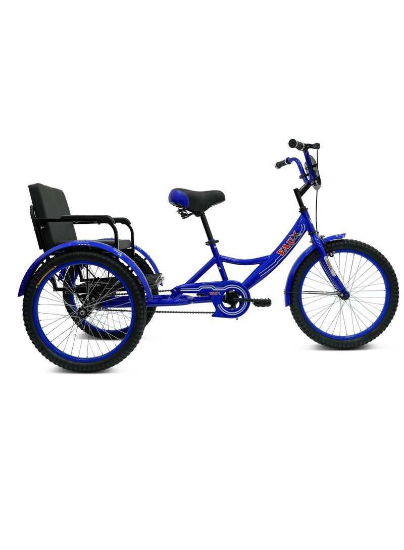 Vaux 20-Inch Sofa Tricycle – Sofa Comfortable Seat Design,Single Speed,Strong Steel Frame, Adjustable Seat, Chain Cover, 100% Assembled - Blue - Image 1