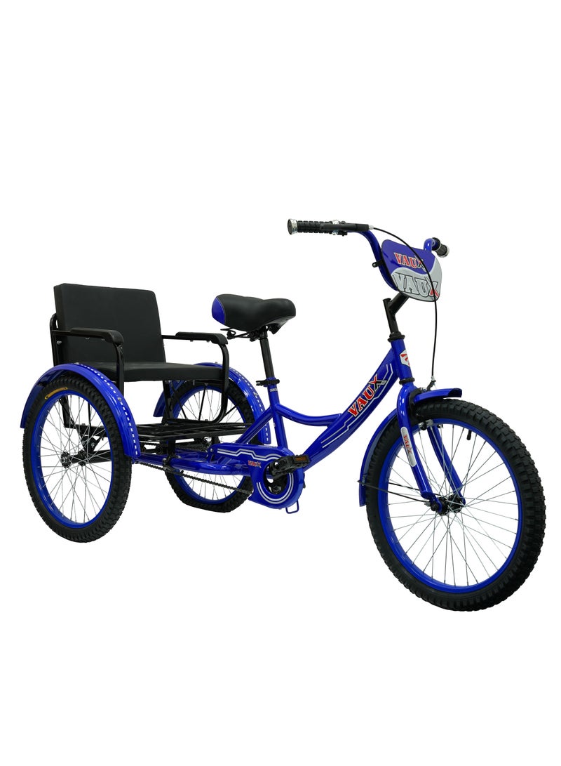 Vaux 20-Inch Sofa Tricycle – Sofa Comfortable Seat Design,Single Speed,Strong Steel Frame, Adjustable Seat, Chain Cover, 100% Assembled - Blue - Image 2