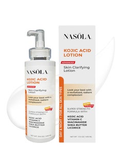 Nasola Kojic Acid Lotion Natural Skin Clarifying for Face  Body with Vitamin C Niacinamide Shea Butter Licorice  Green Tea for Complexion Revitalization Women  Men 