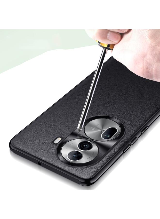 erorex Case For OPPO Reno11 Pro China Plain-leather All-inclusive Shockproof Phone Case - Image 5