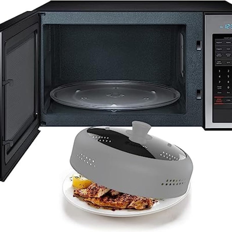 EZY ACTIVE Microwave Cover for Food, Silicone and Glass Splatter Guard Lid for 6â€“7â€“8â€“9-10-11-12 inch Plates & Bowls. By EZY ACTIVE. - Image 1