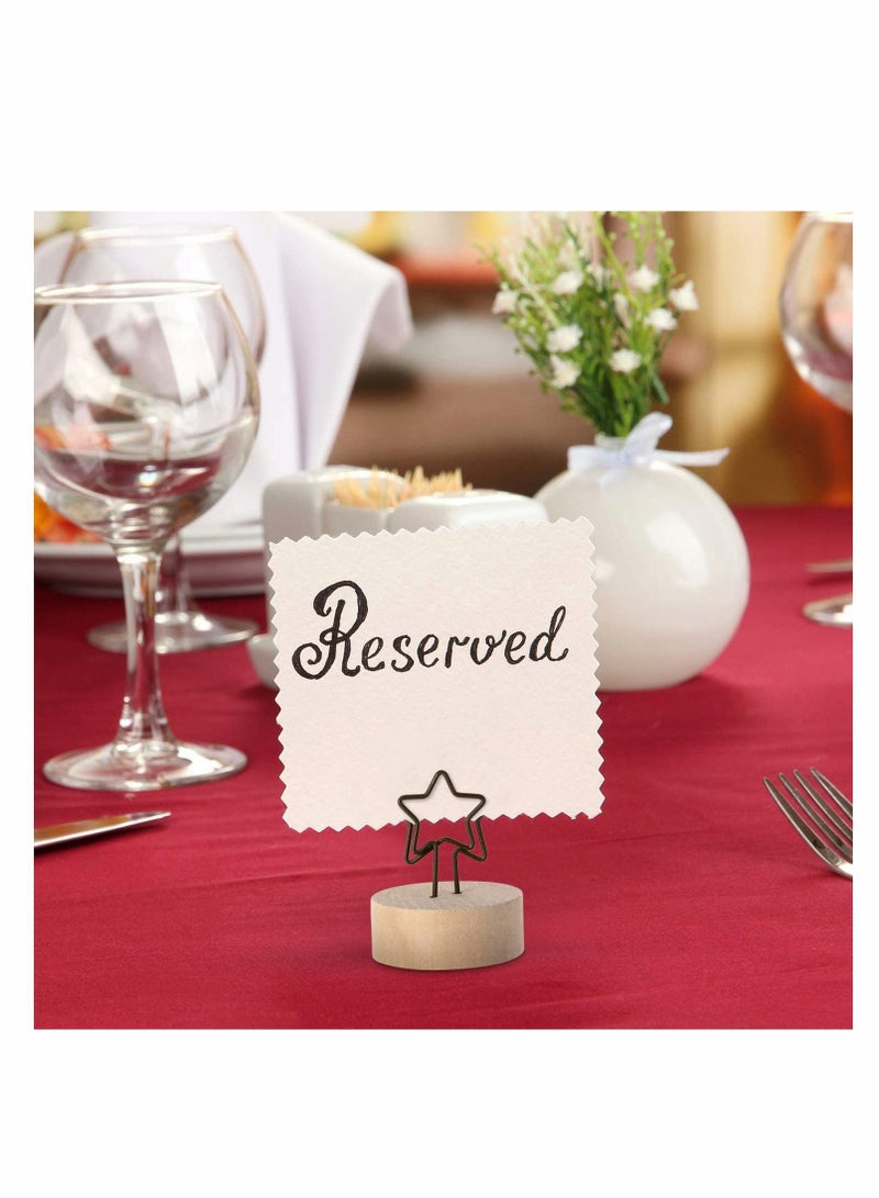 SYOSI Wooden Base Card Holder Antique Wire Picture Holder Decorative Card Holder Picture Memo Notes Photo Holder  - Image 4