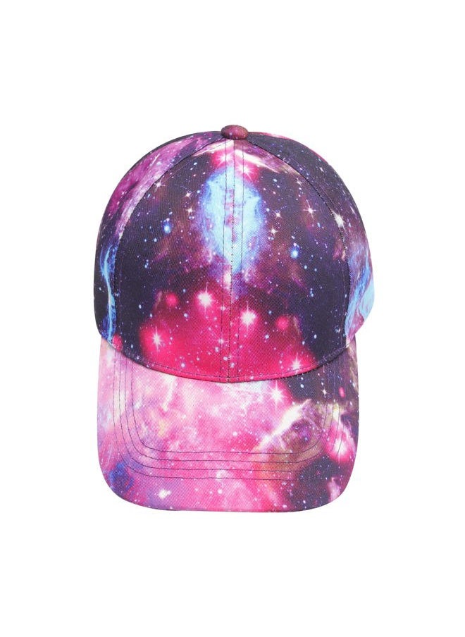 ZLYC Women Fashion Floral Print Baseball Cap Hawaiian Adjustable Snapback Dad Hat (Galaxy Red)  - Image 4