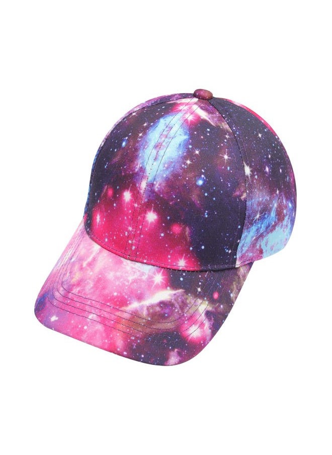 ZLYC Women Fashion Floral Print Baseball Cap Hawaiian Adjustable Snapback Dad Hat (Galaxy Red)  - Image 1