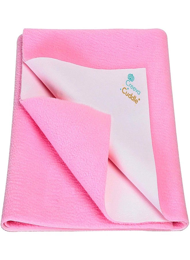 Creeva Cuddle Waterproof Baby Dry Sheet - Ultra Soft Fleece Bed Protector for Kids (100 cm x 70 cm, Baby Pink) - Image 1