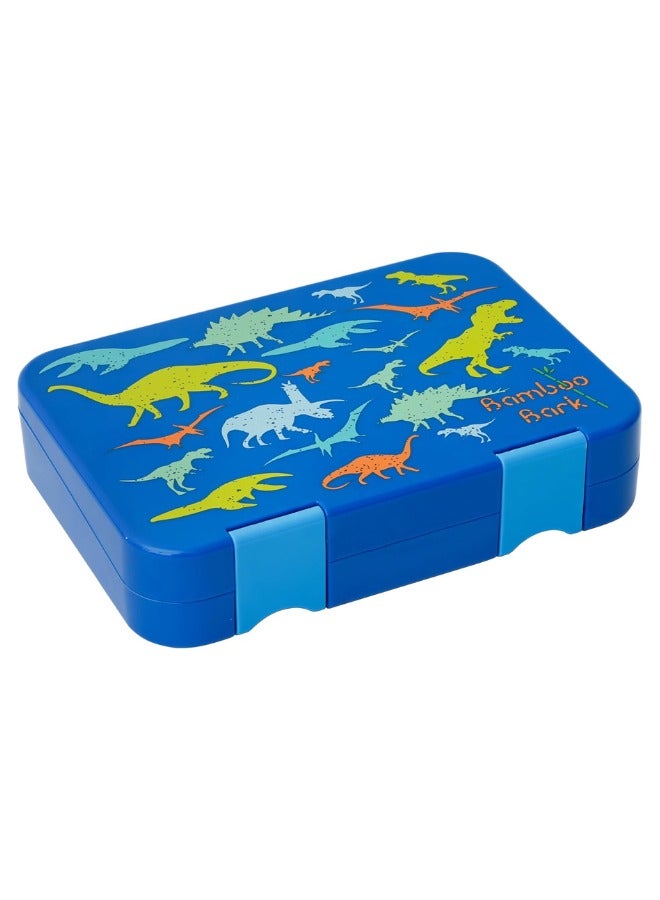 Bamboo Bark Bento Lunch Box for Kids with Compartments - Snack Box Convertible from 4 to 6 Compartments - Dishwasher Safe & BPA Free - Blue Animals - Image 4