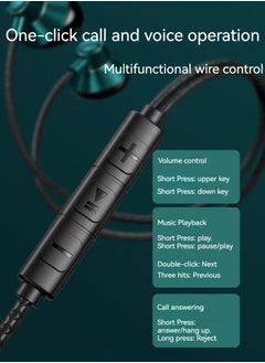 GELESE In-ear wired headphones HD sound quality HIFI wire controlled mobile phone computer gaming headphones (black)  - Image 3