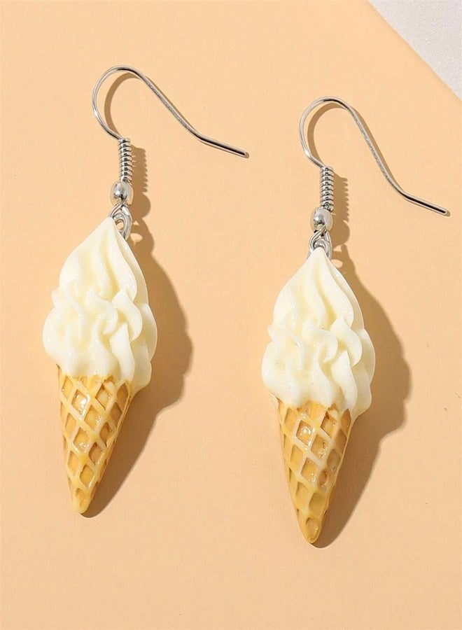 POYAMUSE Lovely Resin Ice Cream Dangle Earrings - Funny Imitation Food Drop Earrings for Women, Summer Sweet Style Jewelry-ice cream - Image 2