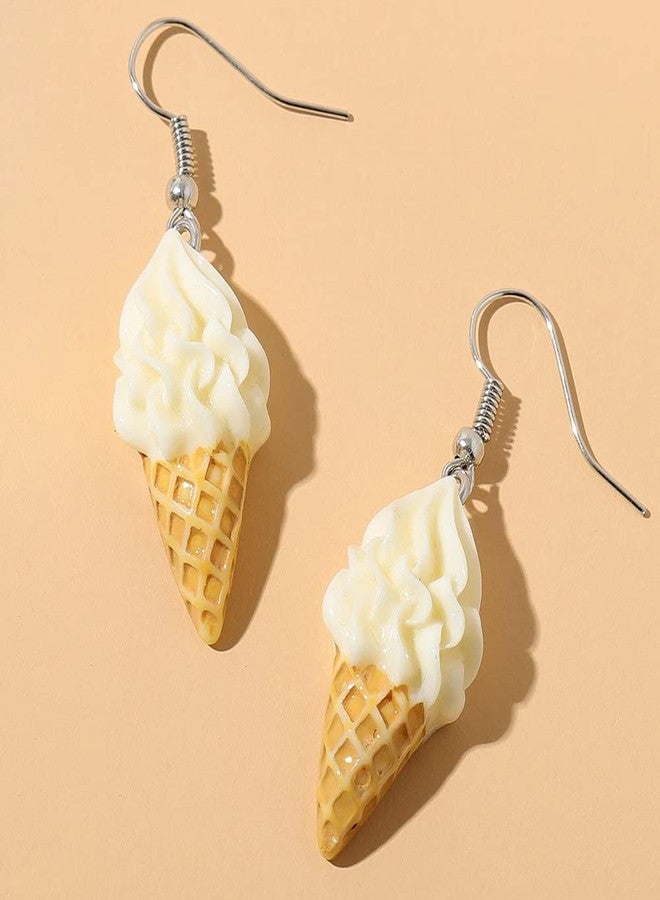 POYAMUSE Lovely Resin Ice Cream Dangle Earrings - Funny Imitation Food Drop Earrings for Women, Summer Sweet Style Jewelry-ice cream - Image 3