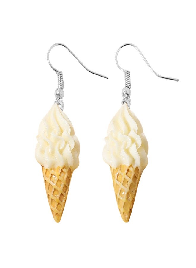 POYAMUSE Lovely Resin Ice Cream Dangle Earrings - Funny Imitation Food Drop Earrings for Women, Summer Sweet Style Jewelry-ice cream - Image 1