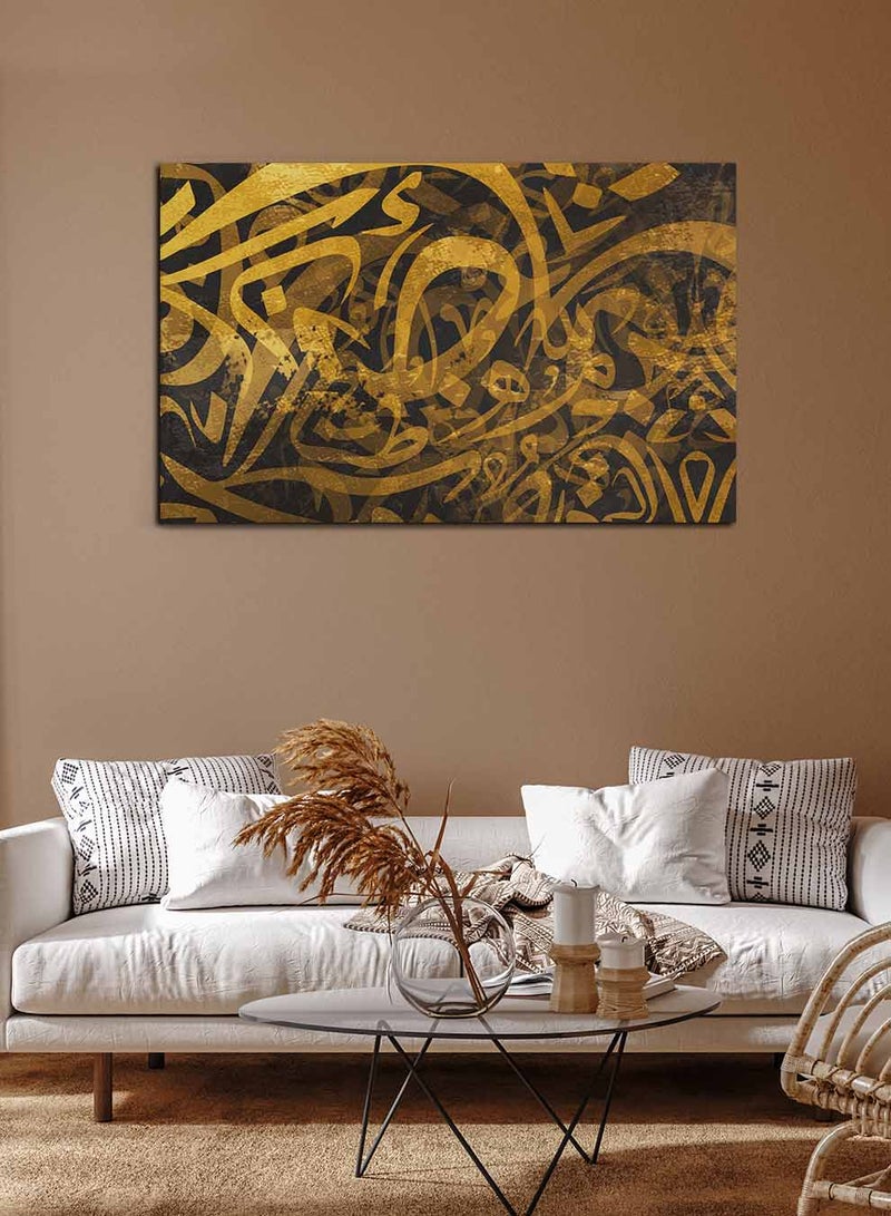 LOWHA Framed Canvas Wall Art Stretched Over Wooden Frame with islamic Art Arabic Calligraphy Painting  - Image 2
