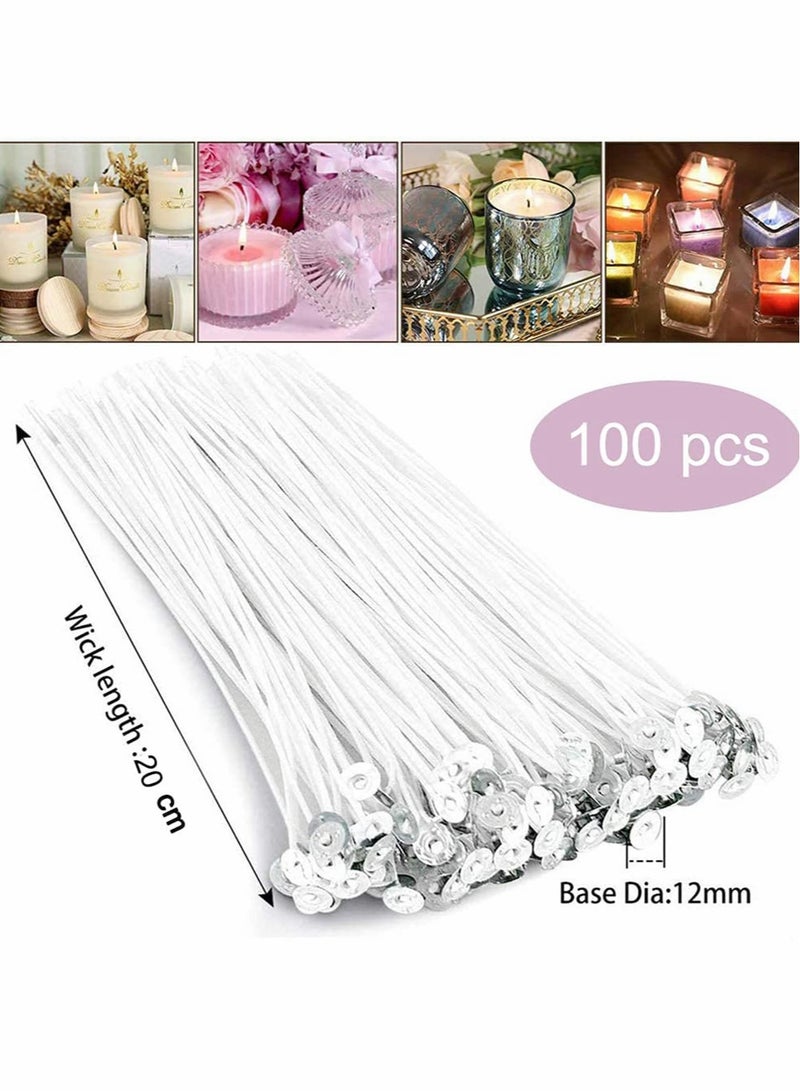 Excefore DIY Candle Making Kit Supplies - Double Spouts Boiler Pot, 100pcs 20cm Candle Wicks, 100pcs Candle Wicks Sticker and 2pcs 3-Hole Candle Wicks Holder - Image 3