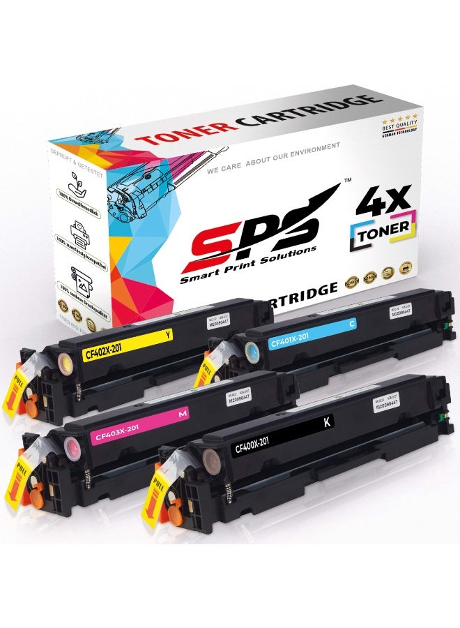 Smart Print Solutions SPS Compatible Toner Cartridges for HP - 201X | 4x Multicolor | Yield upto 2,800 Pages - Image 1