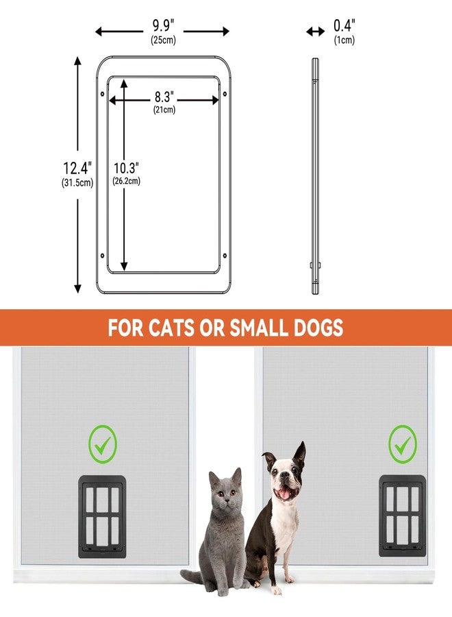 PETLESO Small Pet Door for Screen & Sliding Doors - 8.3" x 10.3" Magnetic Auto-Close Flap with Lockable Insert, Ideal for Cats & Small Dogs, Black - Image 3