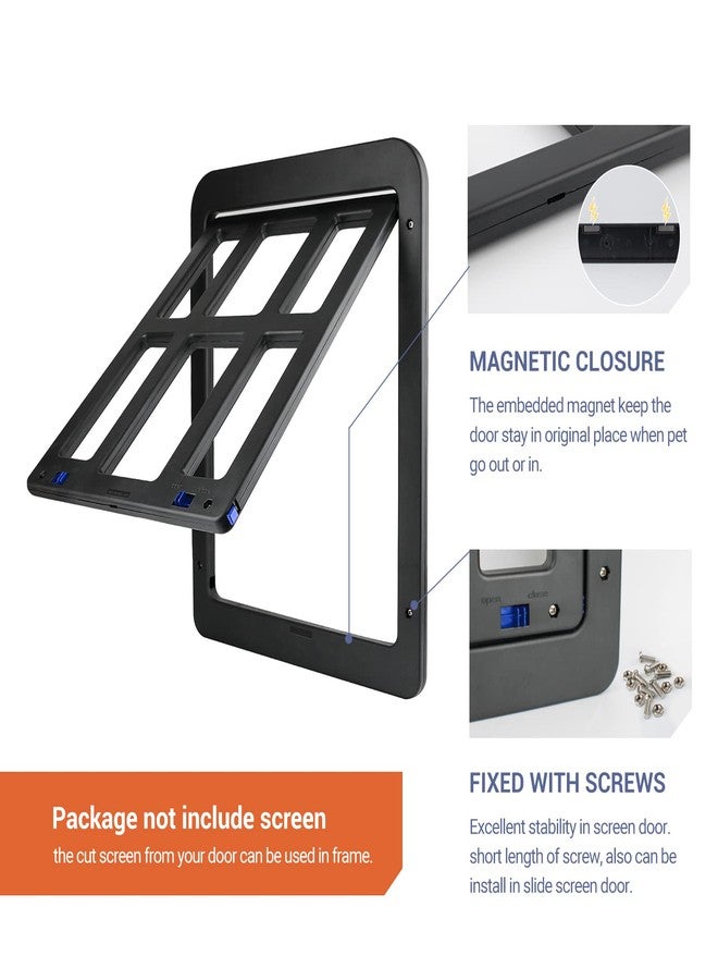 PETLESO Small Pet Door for Screen & Sliding Doors - 8.3" x 10.3" Magnetic Auto-Close Flap with Lockable Insert, Ideal for Cats & Small Dogs, Black - Image 5