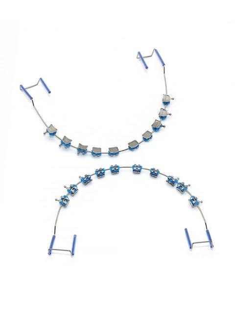 Temporary Dental Decorations With Metal Wires，Metal Brackets And Orthodontic Ligatures，Props For Orthodontists To Explain，Props for Dental Students to Practice （Dark Blue）