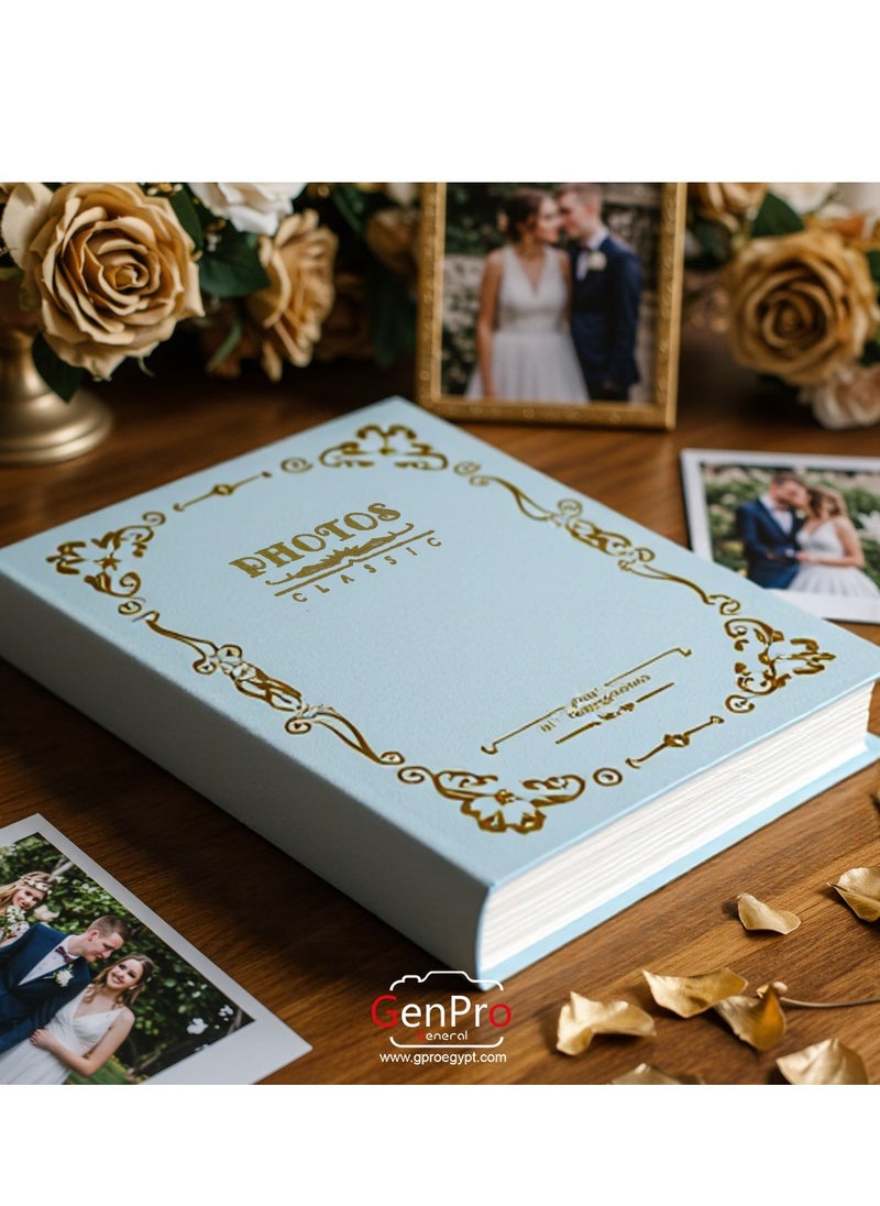 GenPro GenPro Premium Photo Album - Holds 100 Photos 10x15 cm with Elegant Gold Embossing (White)  - Image 4