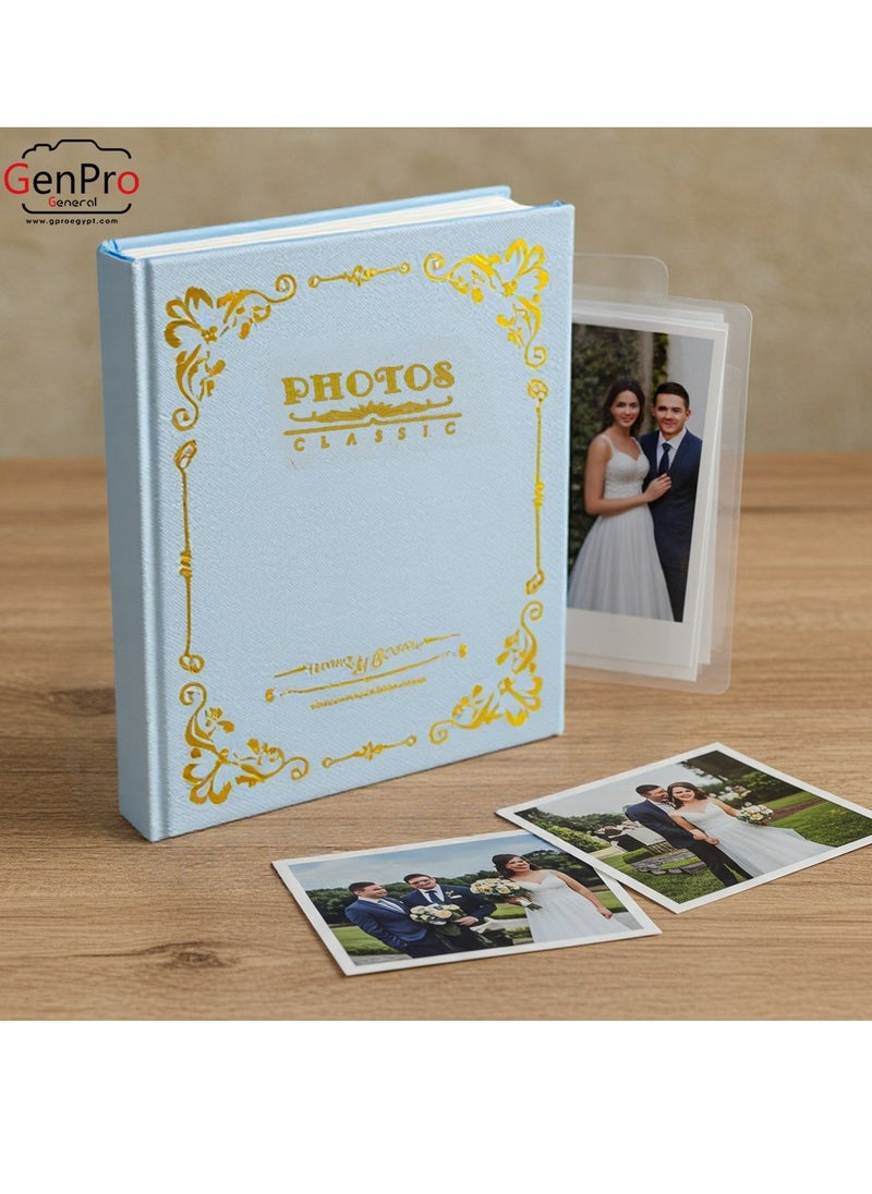 GenPro GenPro Premium Photo Album - Holds 100 Photos 10x15 cm with Elegant Gold Embossing (White)  - Image 2
