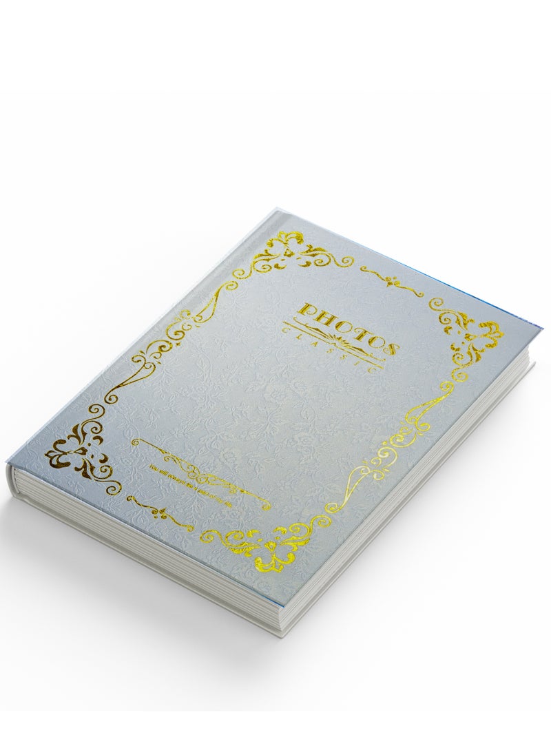 GenPro GenPro Premium Photo Album - Holds 100 Photos 10x15 cm with Elegant Gold Embossing (White)  - Image 1