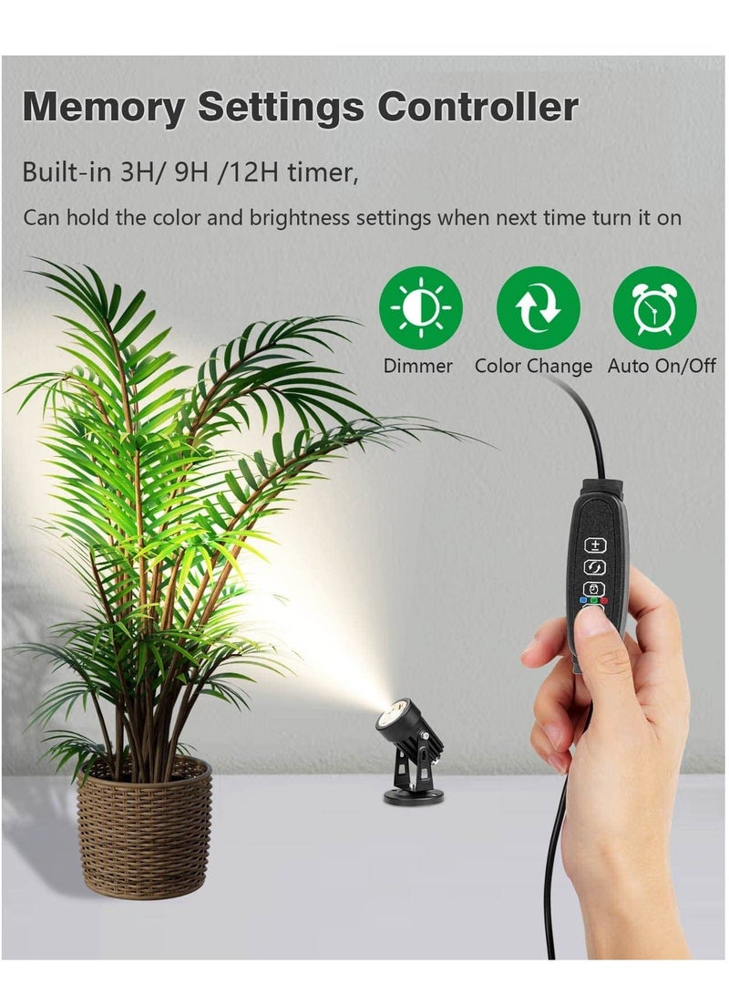 Loquat Dimmable LED Spot Lights Indoor Uplighting 3W USB Powered Floor Spot Lights Uplights Indoor Accent Light for Plants with 3 Color Lighting Modes and Auto On Off Timer Function 3h 6h 9h Black - Image 5