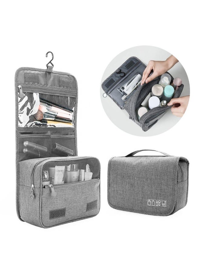 حقيبة أدوات الزينة المعلقة للسفر للرجال والنساء – حقيبة غسيل كبيرة مقاومة للماء، منظم أدوات التجميل مع خطاف للتواليت والمكياج والحلاقة والإكسسوارات - Image 1