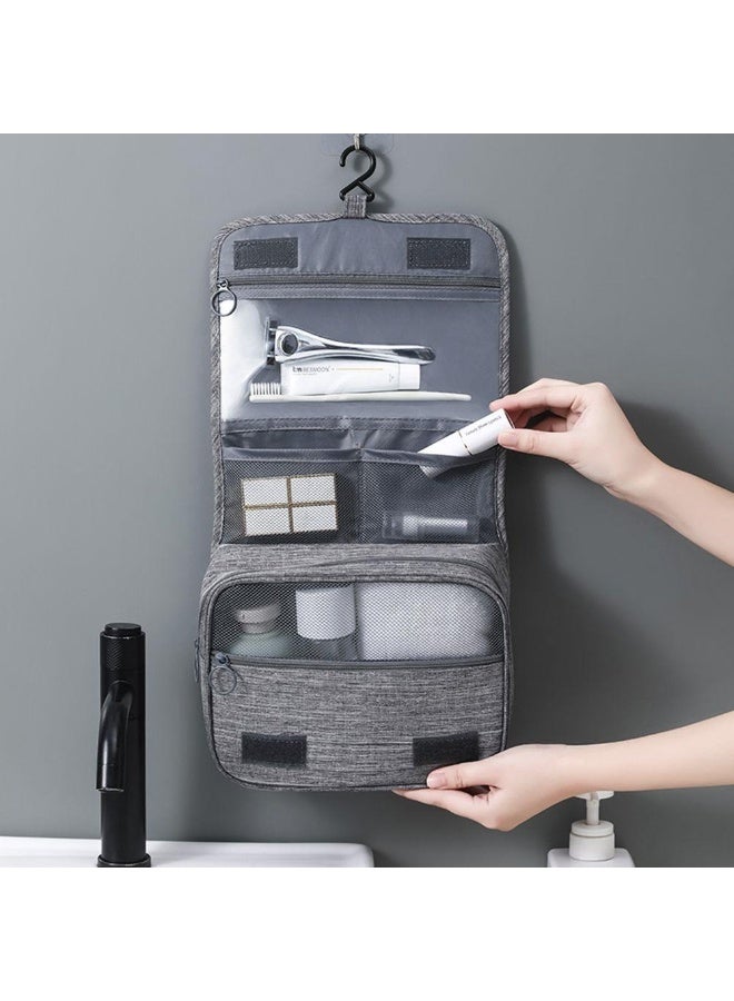 حقيبة أدوات الزينة المعلقة للسفر للرجال والنساء – حقيبة غسيل كبيرة مقاومة للماء، منظم أدوات التجميل مع خطاف للتواليت والمكياج والحلاقة والإكسسوارات - Image 2
