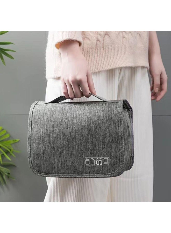 حقيبة أدوات الزينة المعلقة للسفر للرجال والنساء – حقيبة غسيل كبيرة مقاومة للماء، منظم أدوات التجميل مع خطاف للتواليت والمكياج والحلاقة والإكسسوارات - Image 3