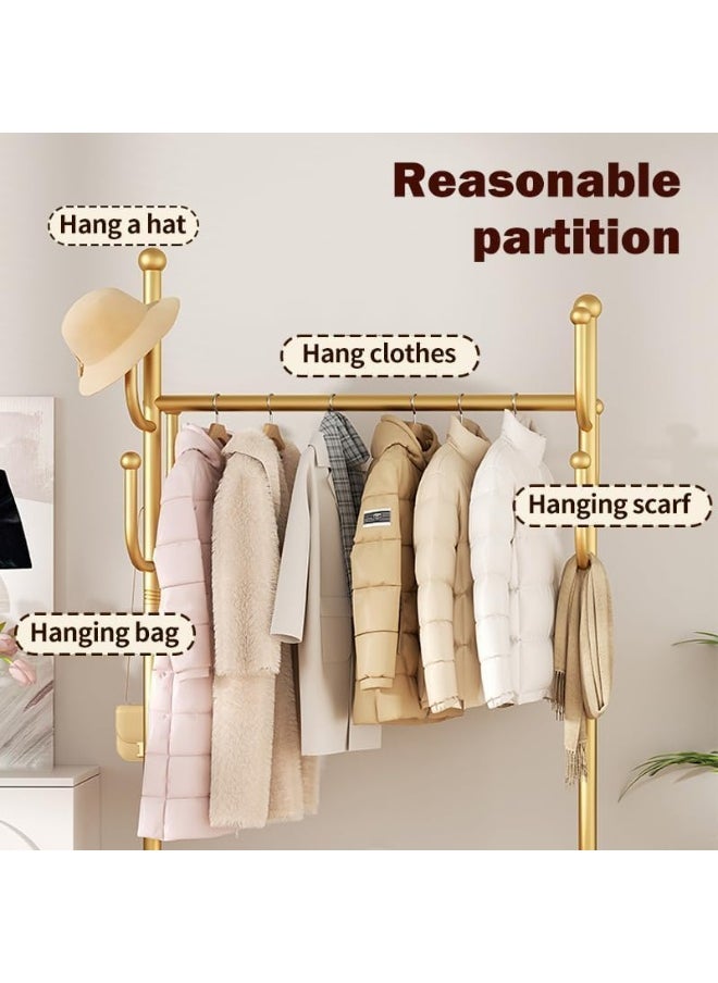 Generic - Storage shelf Stand with Clothes Rail and Rolling Coat Rack With Storage Shelf, Hanging Clothes Stand With Hooks For Hats, Drying Rack, Household Space Saving Storage Organizer For Bedroom - Image 1