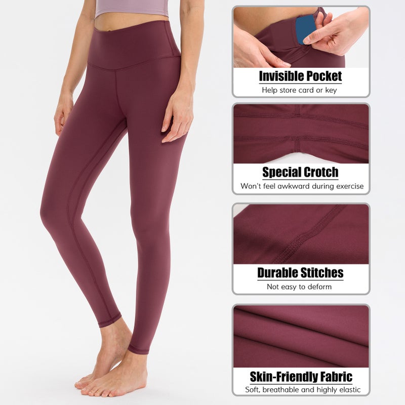 Women Fleece Legging Pocket Quick Dry High Waisted Sport Running Yoga Pants - Image 3