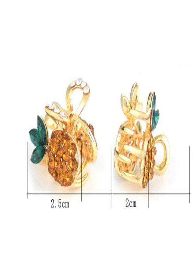 سوبيربليس طوق شعر نسائي مزين بأحجار الراين على شكل فاكهة الأناناس، مزود بمشبك شعر معدني، ودبابيس شعر، وإكسسوارات شعر (مشبك شعر من قطعتين). - Image 2