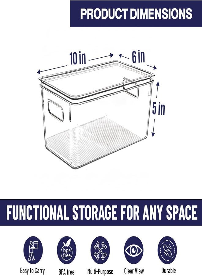 CONTROL KITCHEN Clear Plastic Storage Bins with Lids, Perfect for Kitchen Organization or Pantry Organization and Storage, Stackable Fridge Organizer Bins, Storage Containers for Organizing, Cabinet Organizers - Image 2