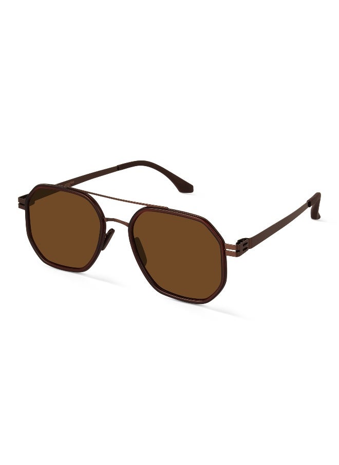 Woggles Ockhi Levitate Brown Polarized Hexagonal Sunglasses  - Image 1