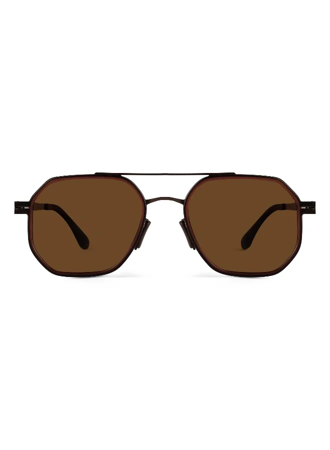 Woggles Brown Polarized Hexagonal Sunglasses