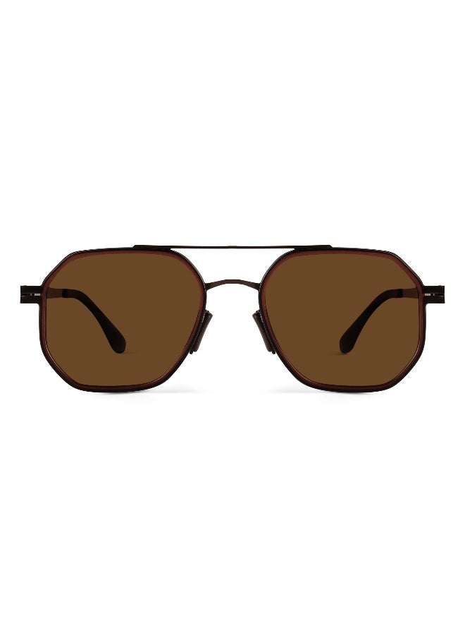 Woggles Ockhi Levitate Brown Polarized Hexagonal Sunglasses  - Image 4
