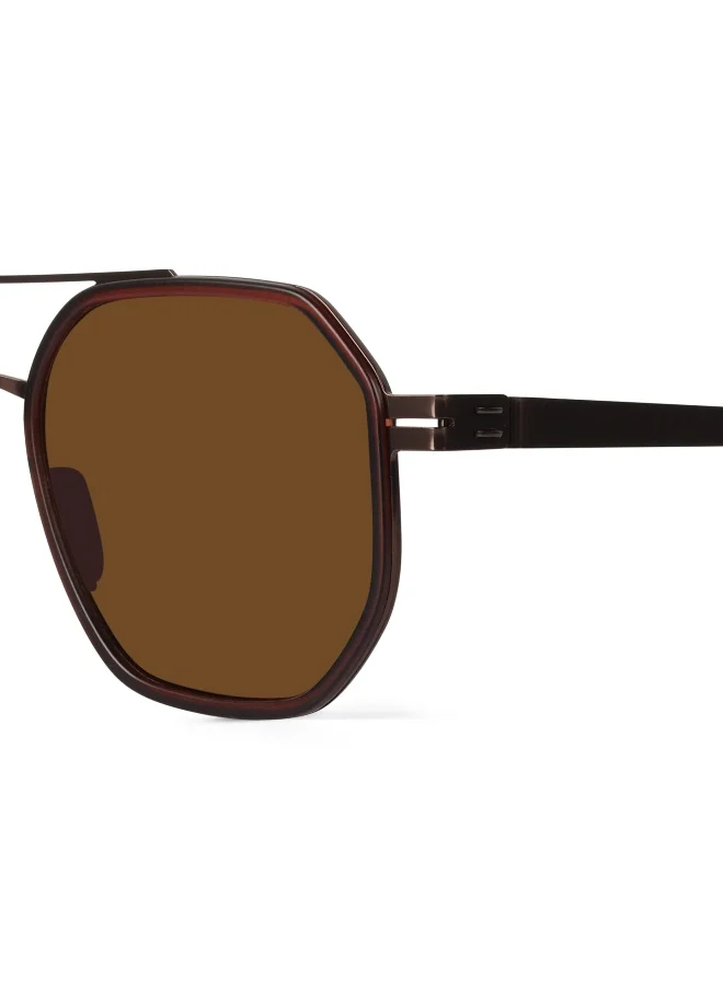 Woggles Ockhi Levitate Brown Polarized Hexagonal Sunglasses