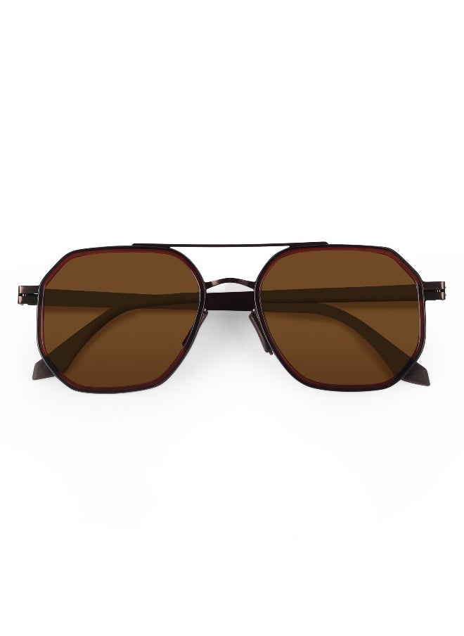 Woggles Ockhi Levitate Brown Polarized Hexagonal Sunglasses  - Image 3
