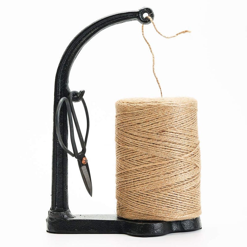 Sungmor Cast Iron Garden Twine Holder Set  1300ft Natural Jute Twine String  Rope Rack  Scissors  Decorative  Practical Home Arts Crafts Tools for Picture Display Gift Wrapping Packing Gardening