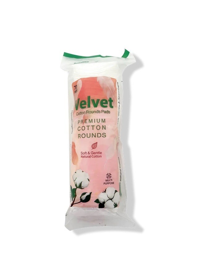VELVET - VELVET Makeup Cotton Rounds Pads 70 Pieces - Image 1