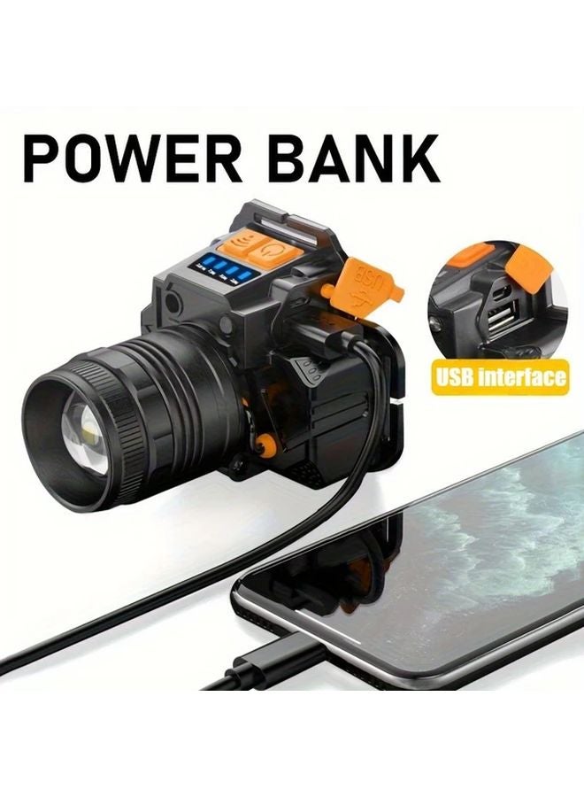 RS7 Motion Sensor Headlamp 2000 Lumens Hands Free Rechargeable For Camping Fishing Emergency - Image 3