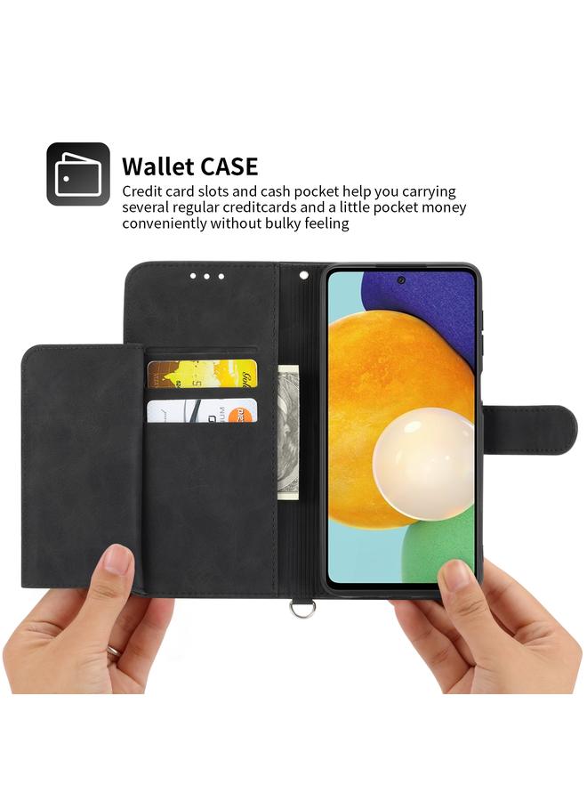 S-TOP Case For Samsung Galaxy A03s 165.8 Skin-feel Flowers Embossed Wallet Leather Phone Case - Image 3